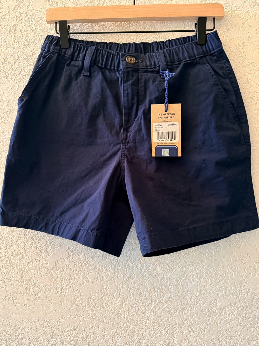 CHUBBIES The Armadas Men’s Navy Twill 5.5” Preppy Casual Shorts Size Small